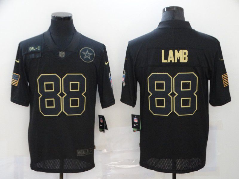 Cheap Men Dallas cowboys 88 Lamb Black gold lettering 2020 Nike NFL Jersey
